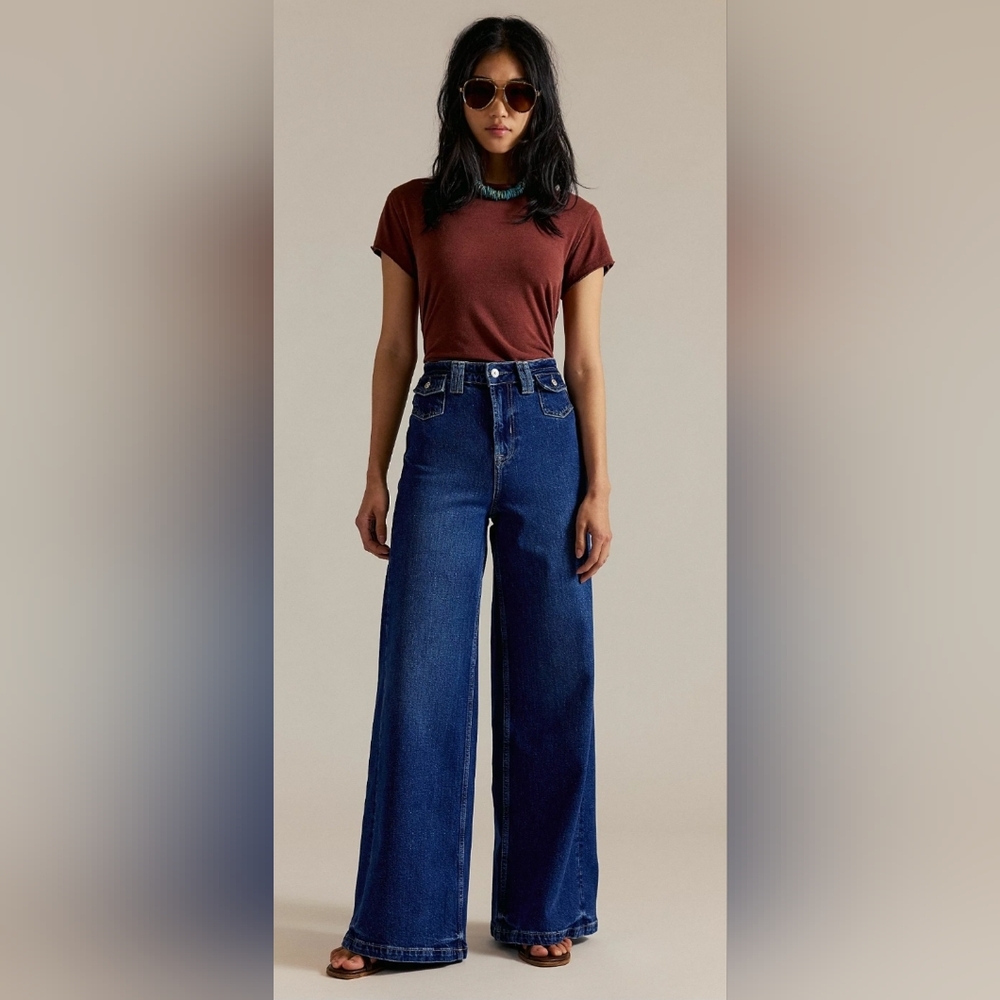 Free People We The Free Kellee High Rise Palazzo Jeans